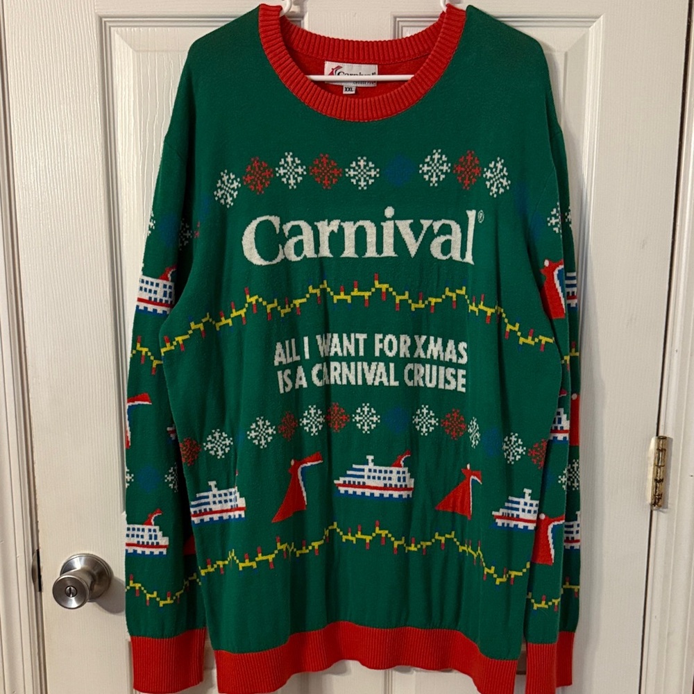 Green Festive Carnival Cruise Sweater